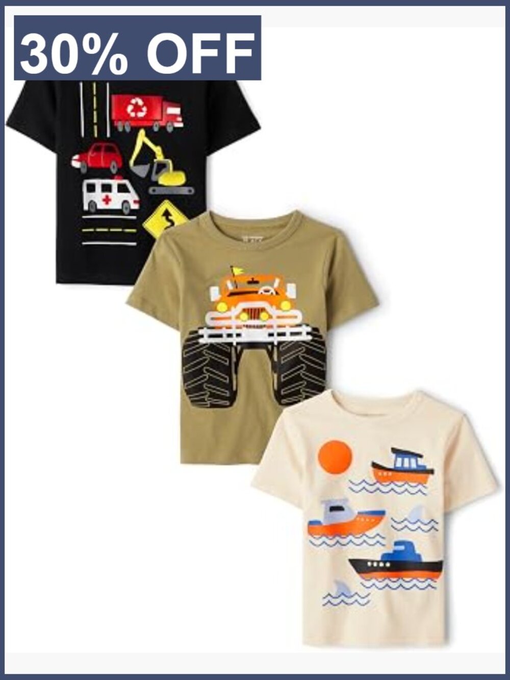 Baby Boys' 3-Pack Short Sleeve Graphic Tees
